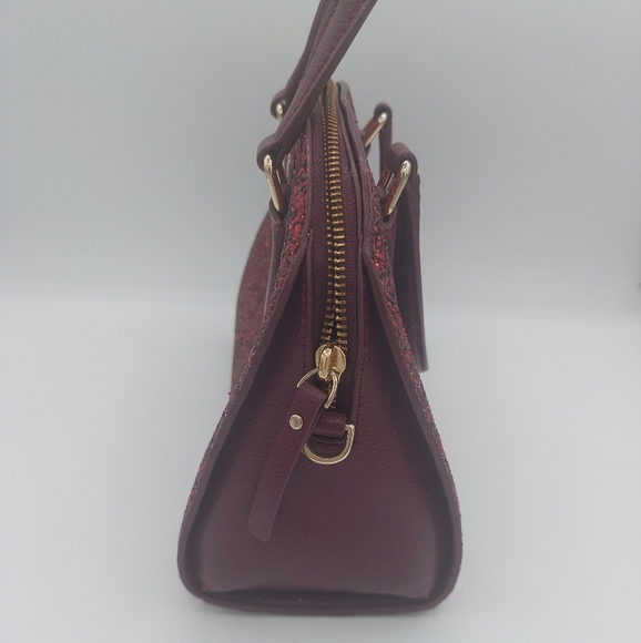 Kate Spade mini Reily Laurel Way glitter deep plum with matching card holder - Picture 6 of 12